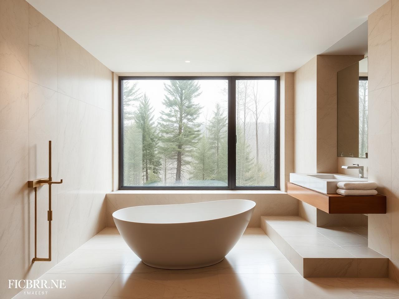 Salle de bain travertin